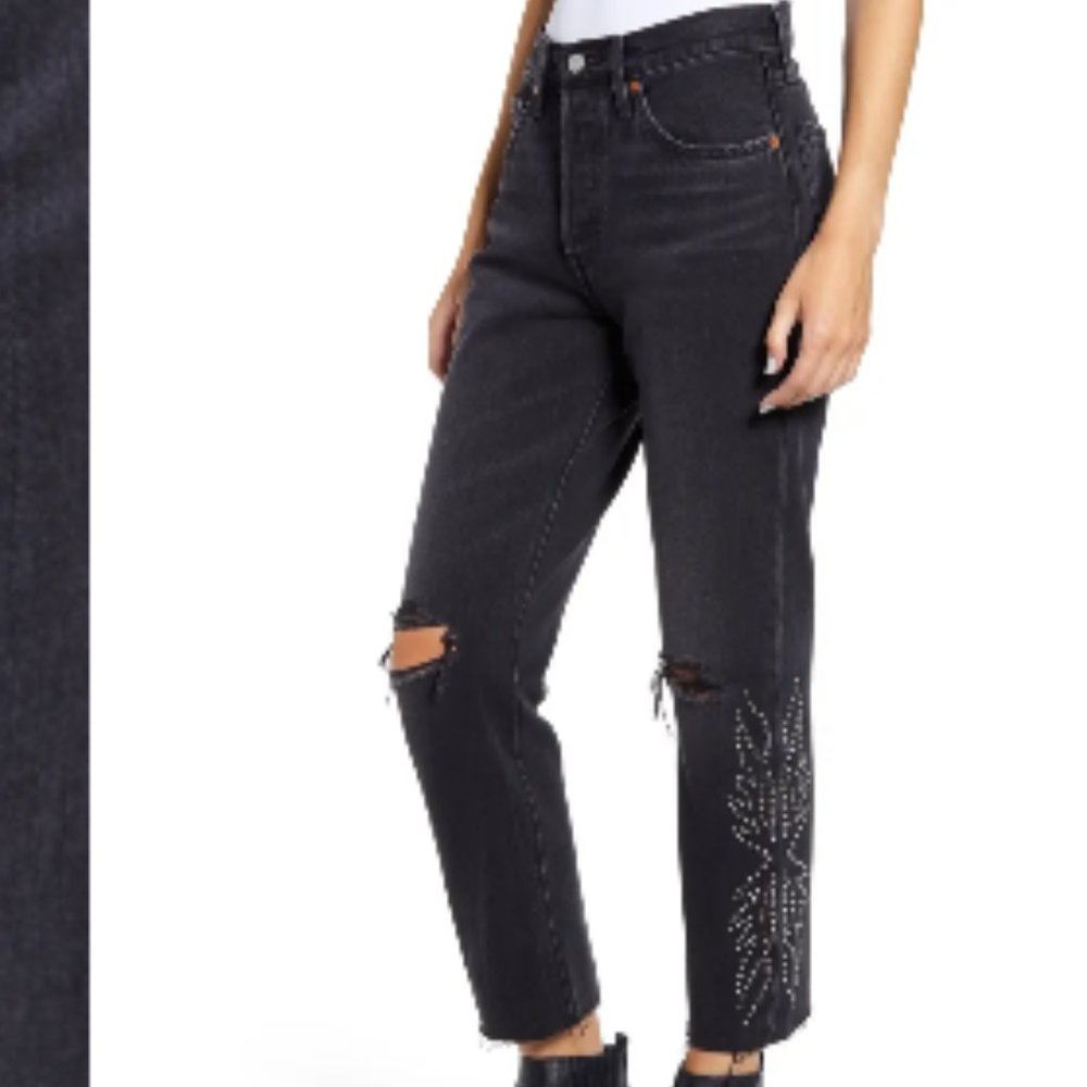 501® Ripped High Waist Crop Jeans
